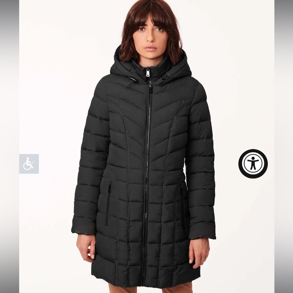 New Bernardo 3 in 1 Puffer Coat Ecoplume Collection in Black‎